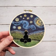Starry Night Bear Hoop Art